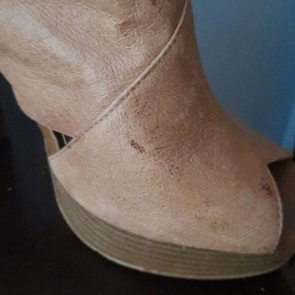 Steve Madden Tan Giaa Open Toe Platform Shoe Sling Back Sandals  Size 8 - Picture 3 of 11